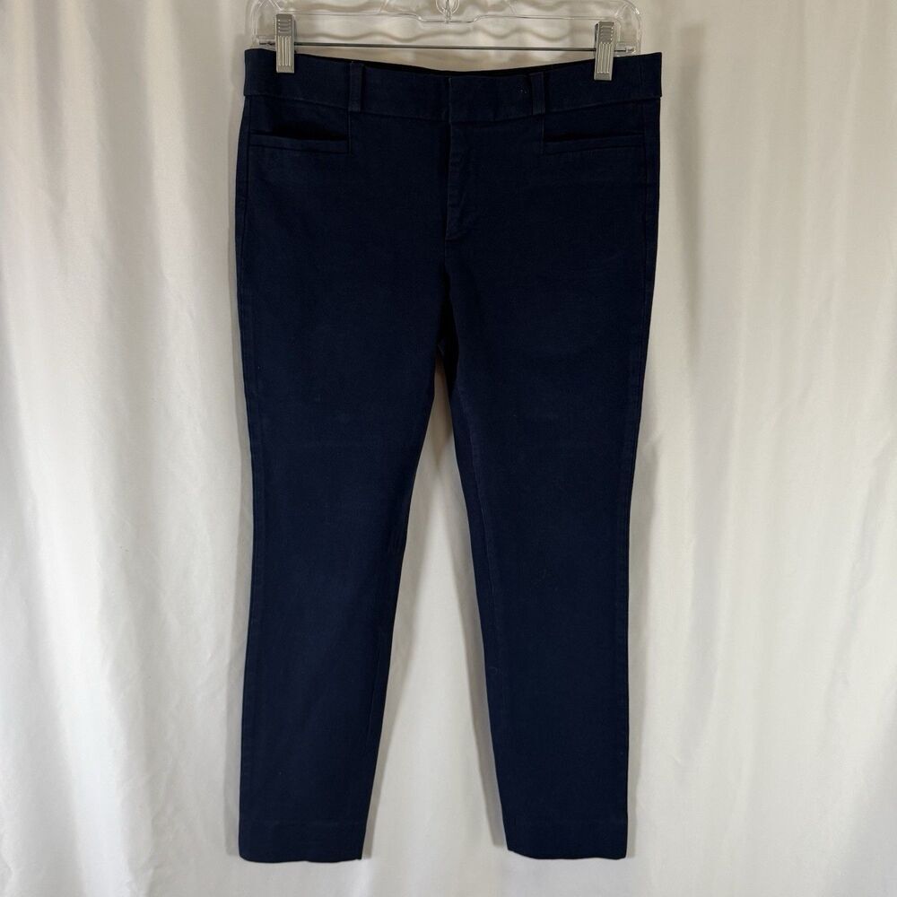 Banana Republic Sloan Pants Women's 4 Blue Skinny Leg Flat Front Pockets